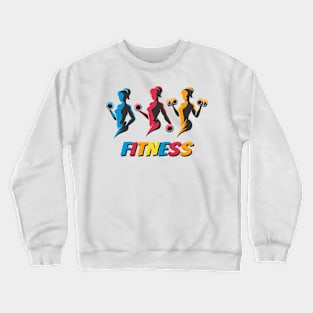 Training Woman Colorful Fitness  Emblem Crewneck Sweatshirt